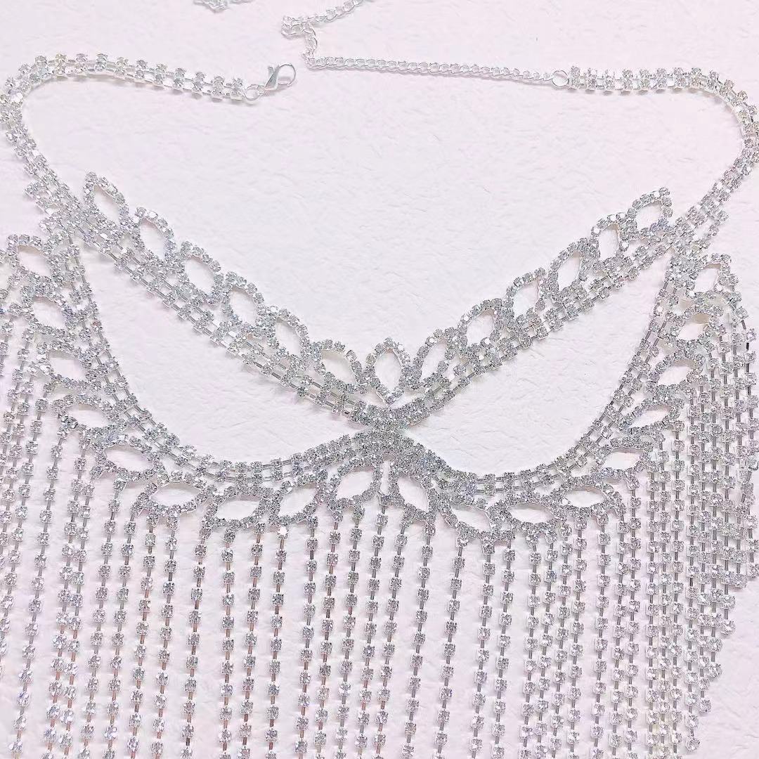 Masquerade Party Jewelry Accessory Crystal Rhinestone Face Mask Chain